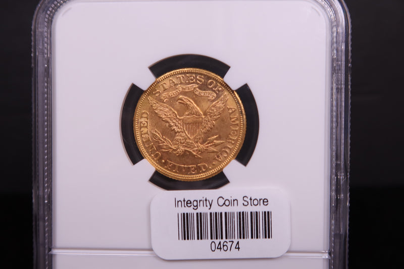 1881 $5 Half Eagle, NGC Certified MS-63