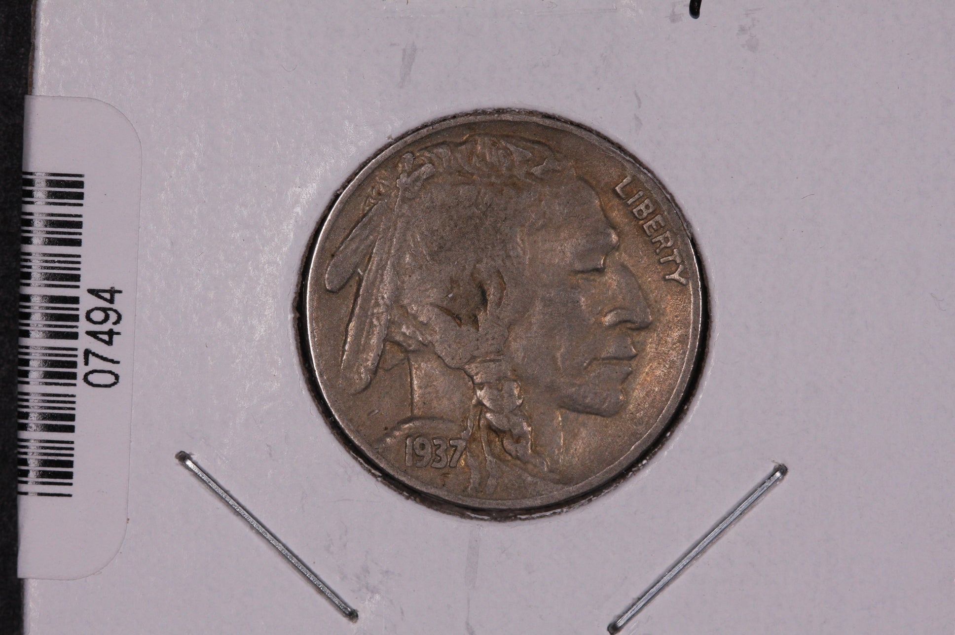 1937-D Buffalo Nickel, Average Circulated Coin. Store Sale #07494