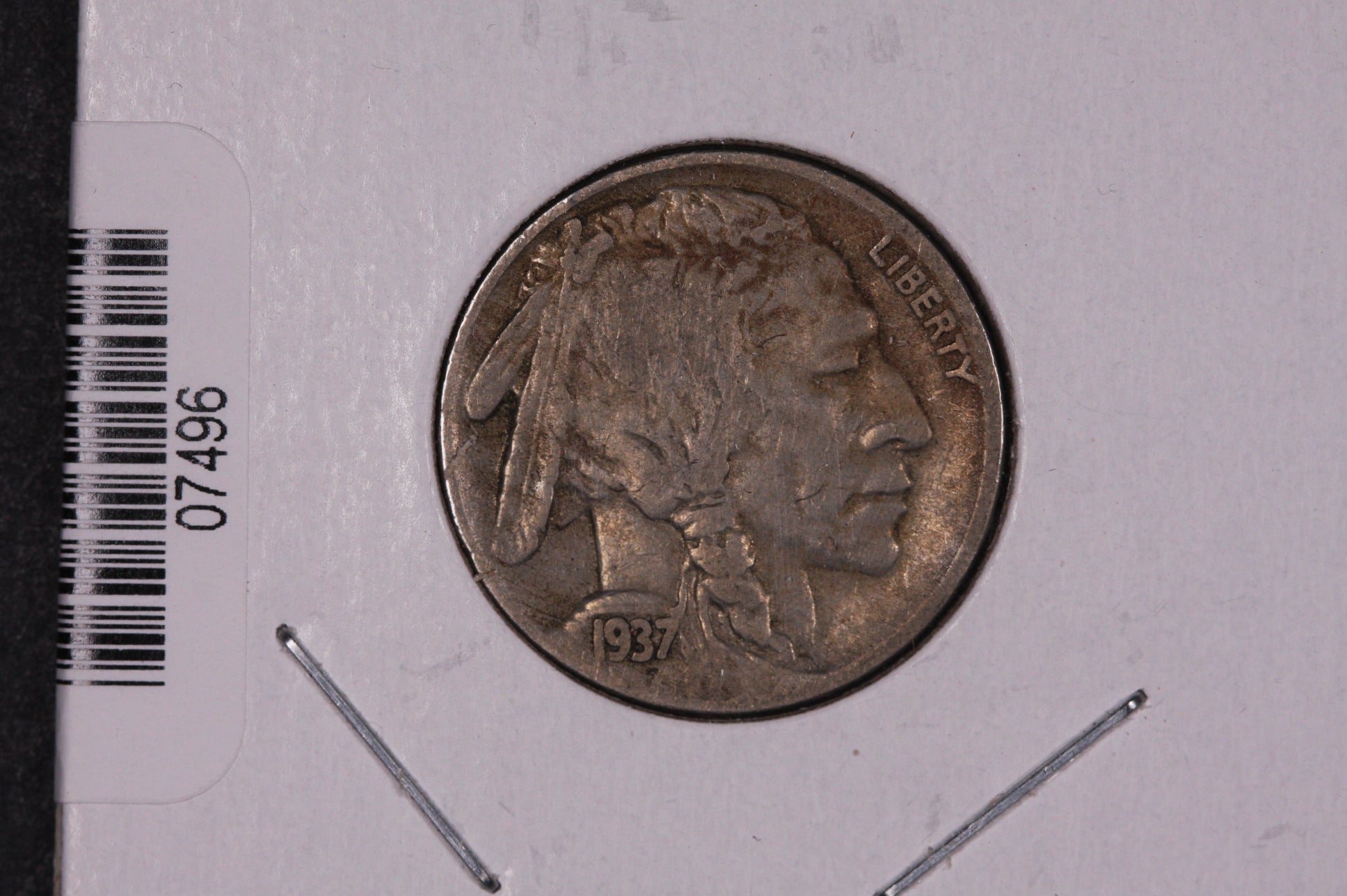 1937-S Buffalo Nickel, Average Circulated Coin. Store Sale #07496