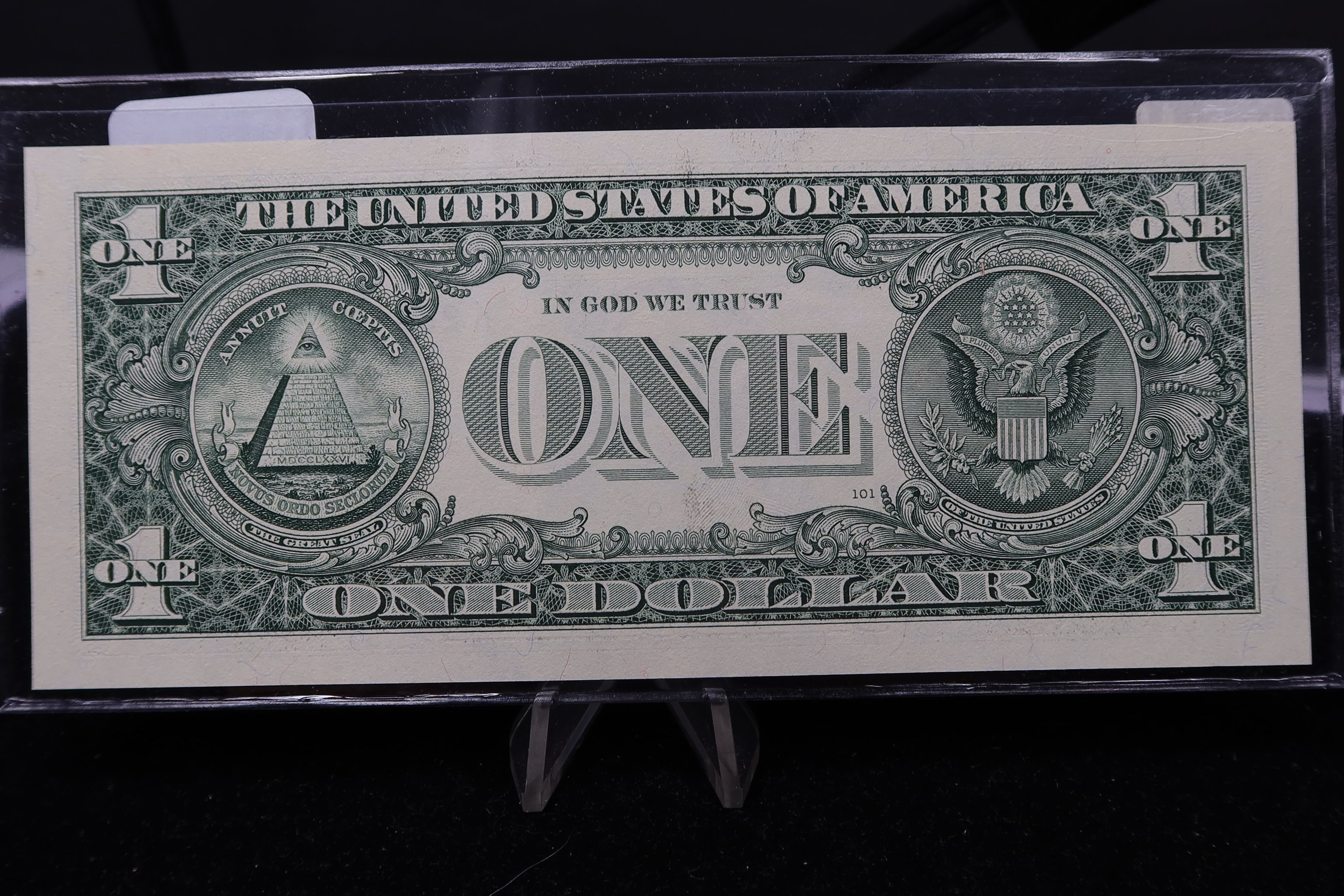 1999 $1 Federal Reserve Note. "KJ" Radar Note, Crisp UN-Circulated. Store #04707