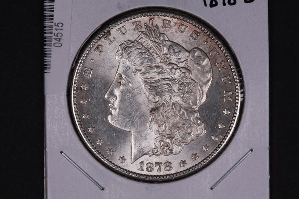 1878-S Morgan Silver Dollar, UN-Circulated Coin. Slight Toning.  #04515