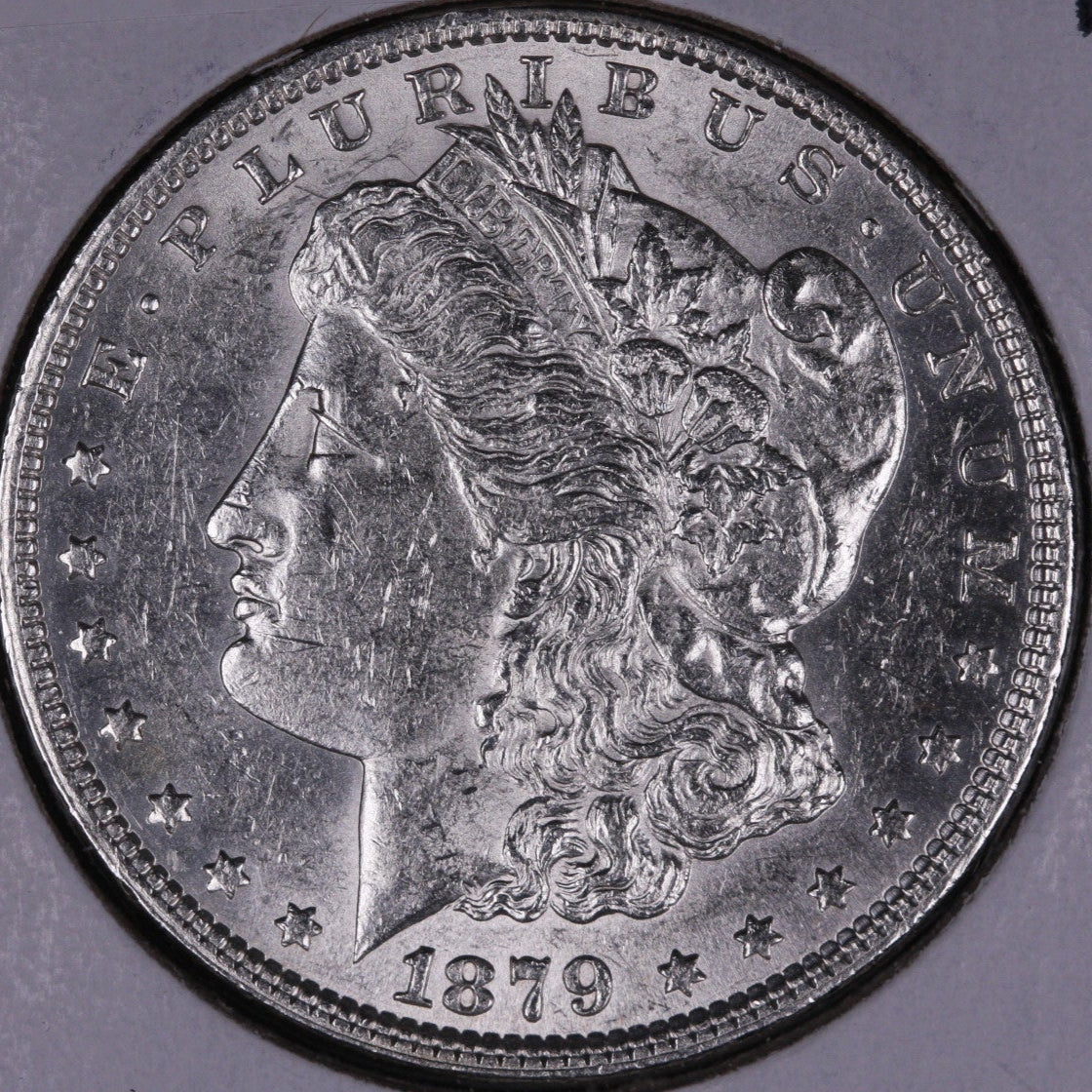 1879 Morgan Silver Dollar, Mint State Uncirculated Coin, #DR0131