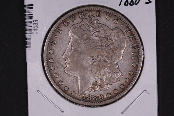 1880-S Morgan Silver Dollar, Circulated Coin,  Store #04583