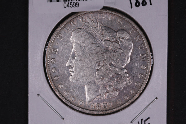 1881 Morgan Silver Dollar, Circulated Coin,  Store #04599