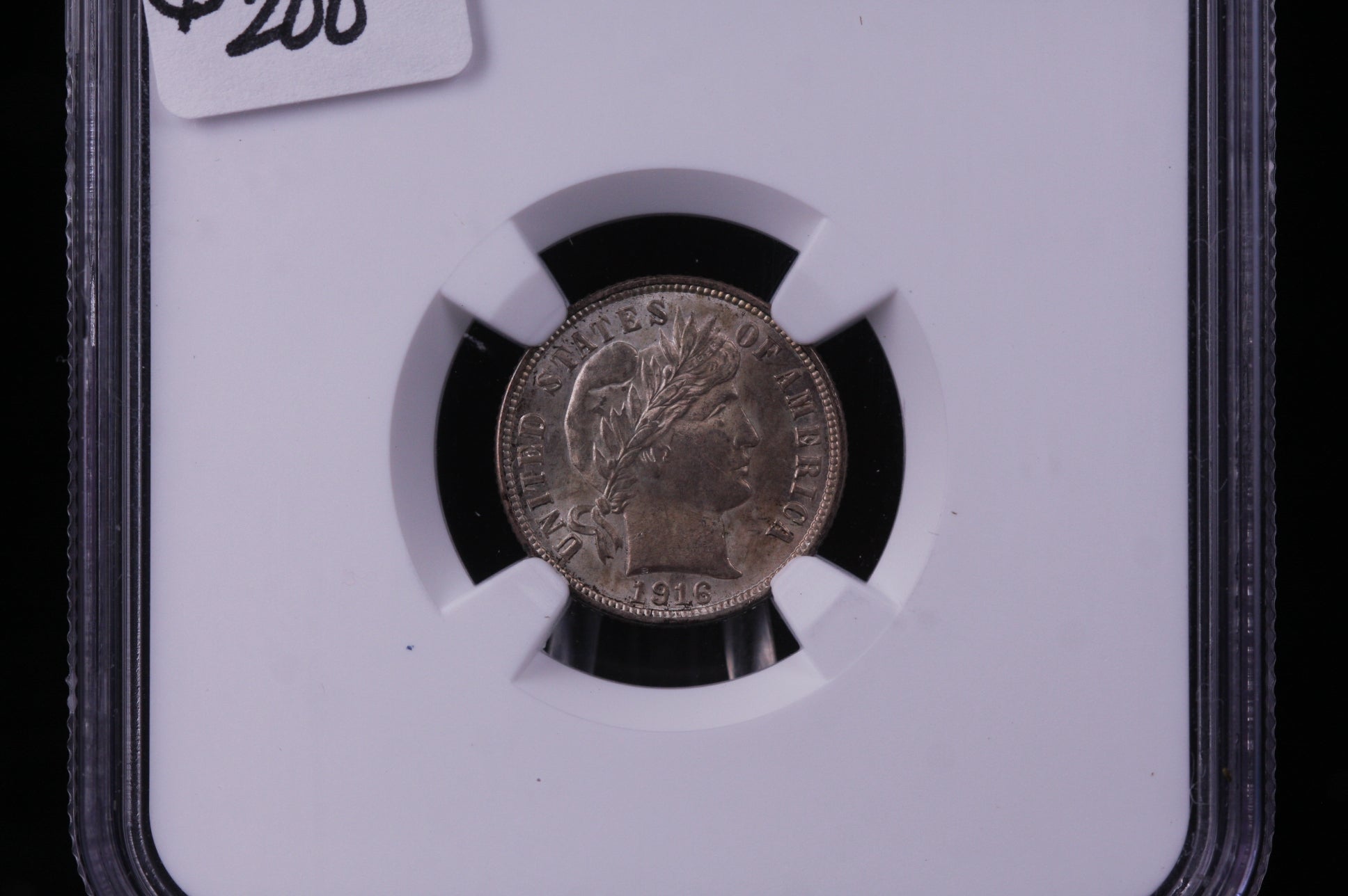 1916 Barber Dime, Original Mint State. NGC Graded MS63,, #0986