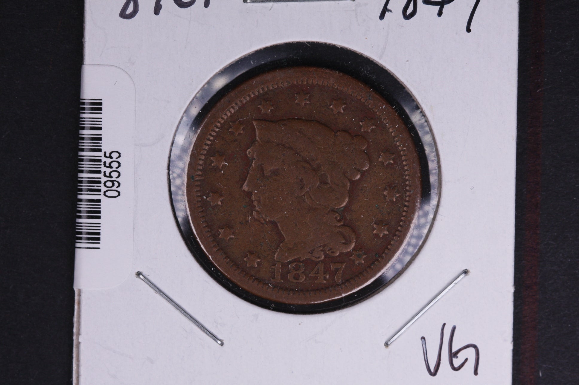 1847 Liberty Head Large Cent. Affordable Collectible Coin. Store # 09555