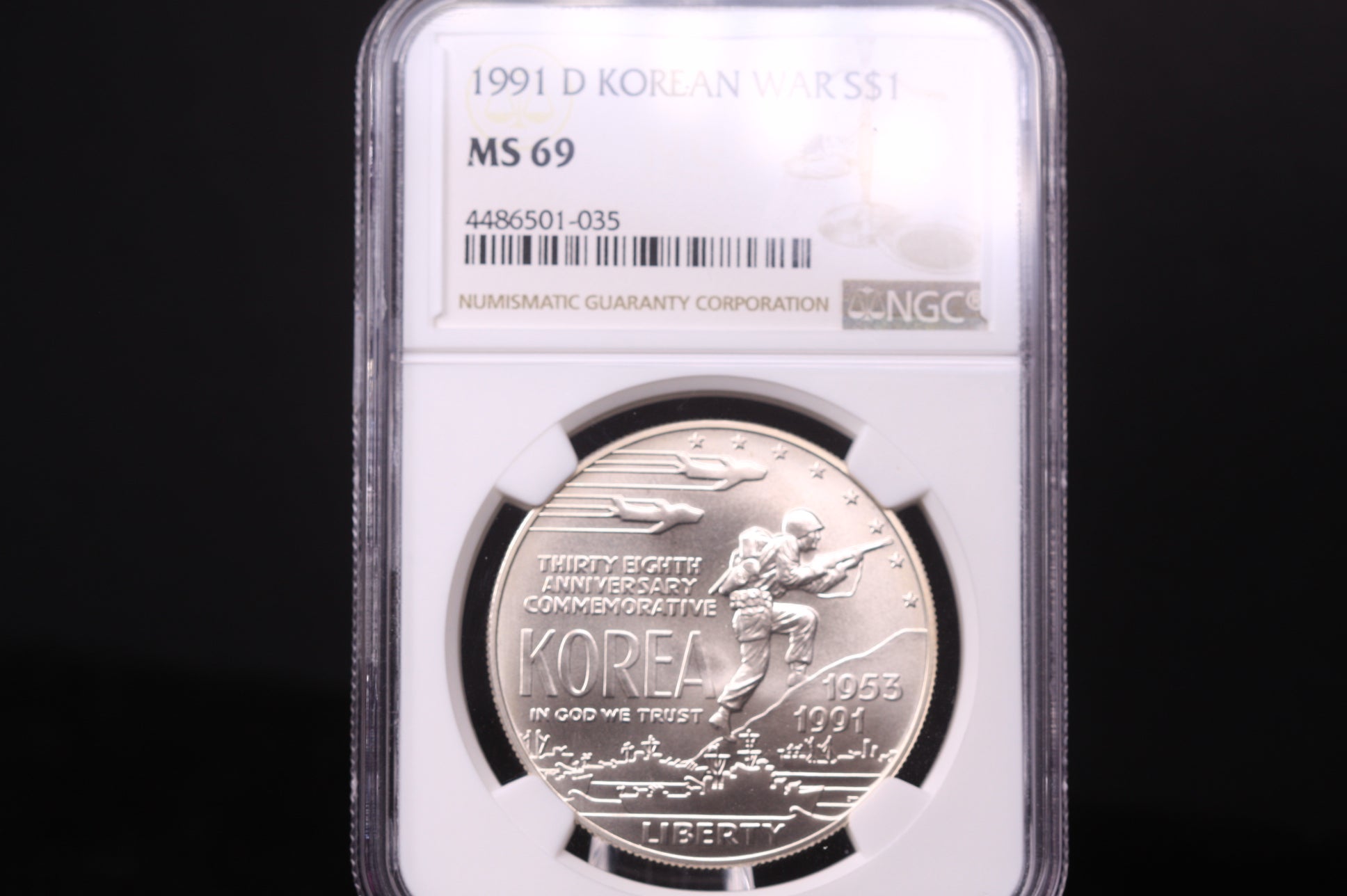 1991-D $1 Korean War Commemorative, NGC MS-69, Store #03371