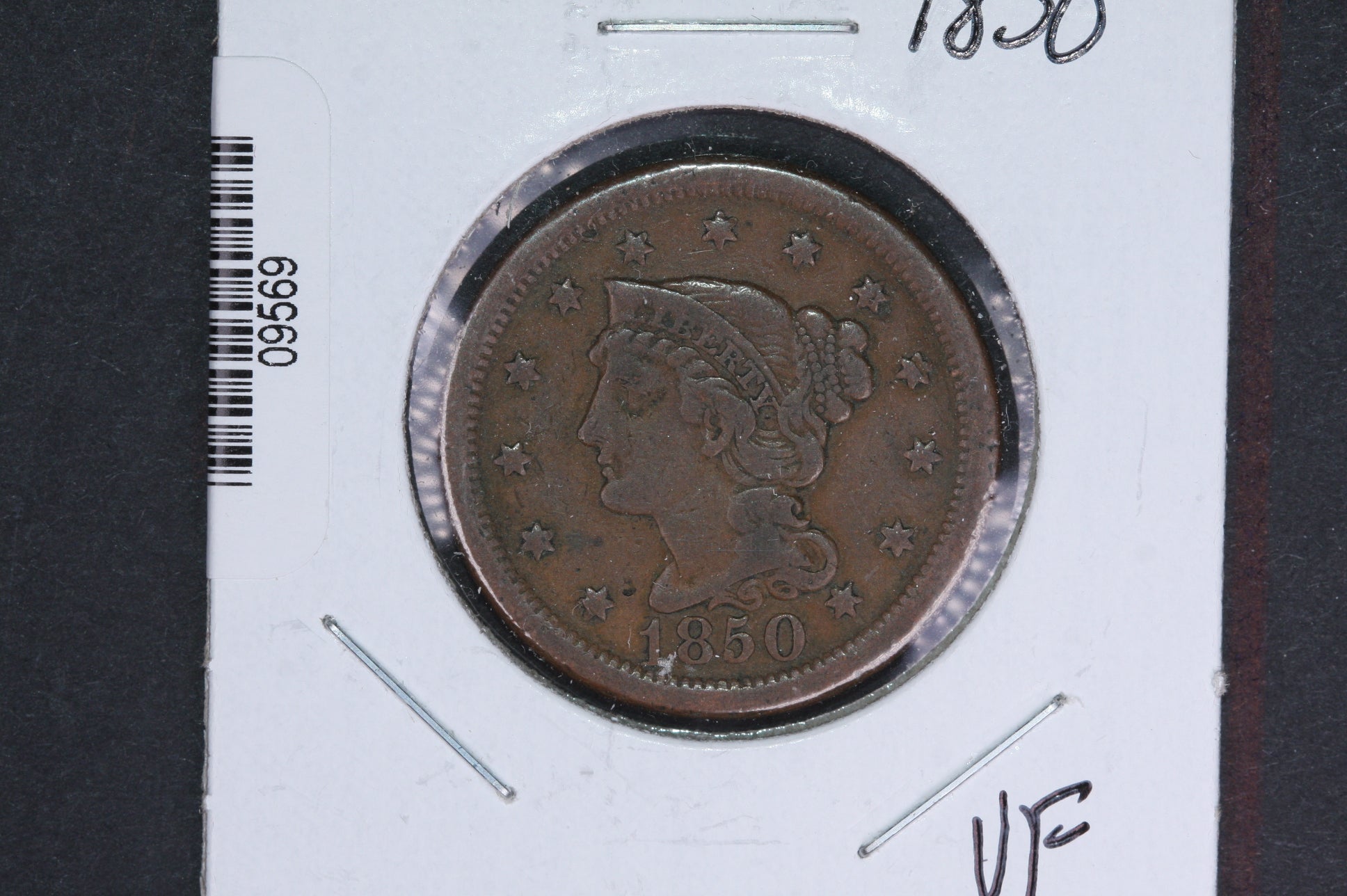 1850 Liberty Head Large Cent. Affordable Collectible Coin. Store # 09569