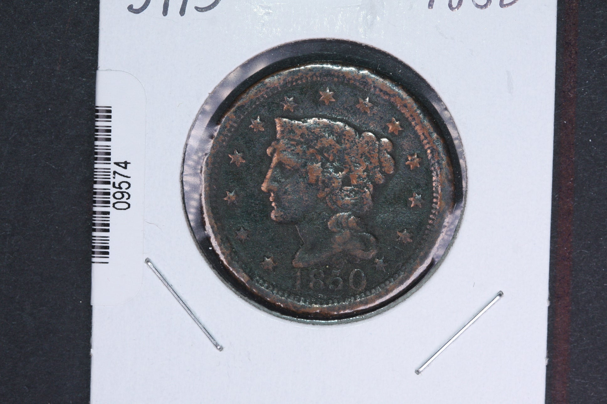 1850 Liberty Head Large Cent. Affordable Collectible Coin. Store # 09574