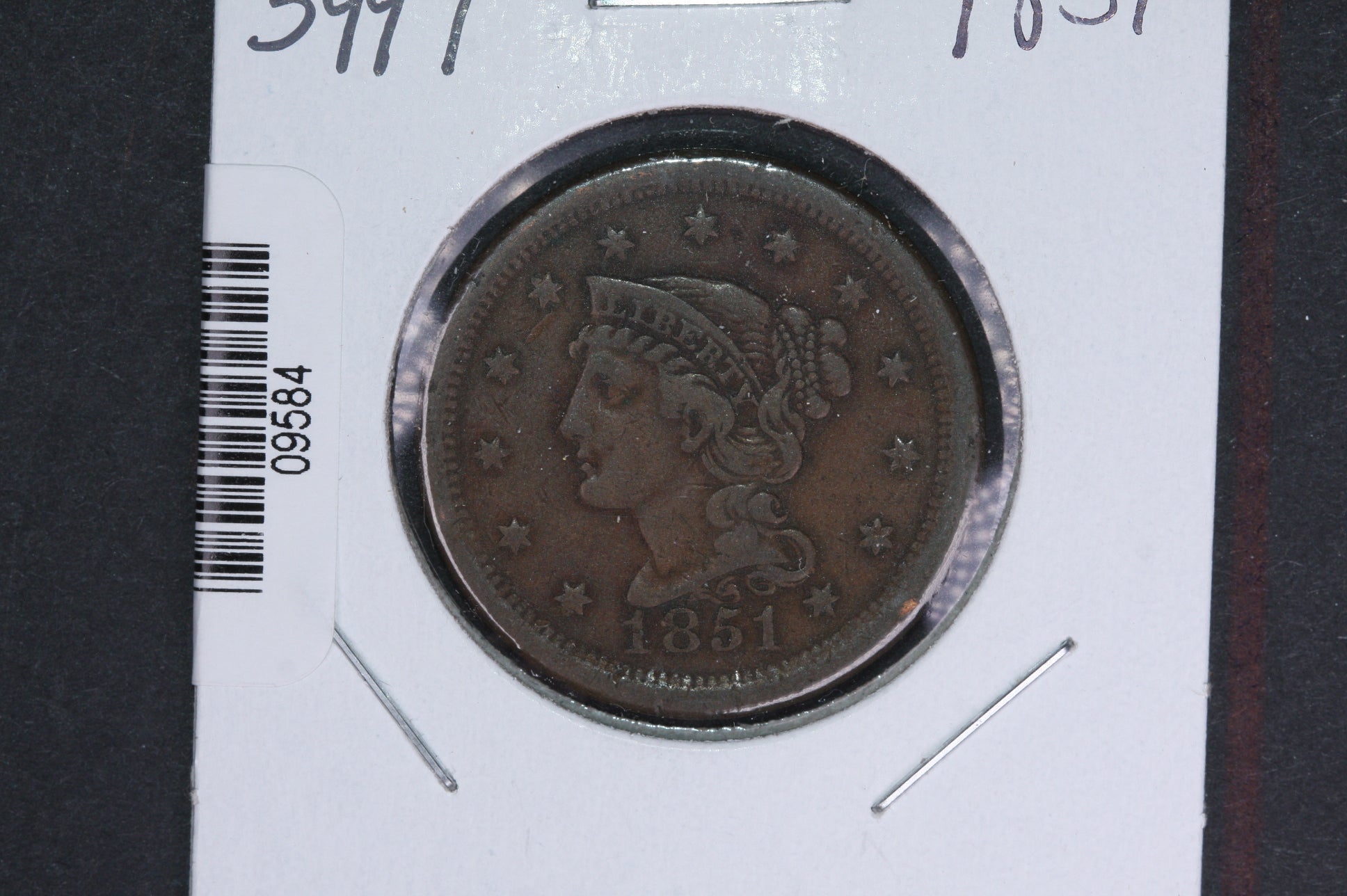 1851 Liberty Head Large Cent. Affordable Collectible Coin. Store # 09584