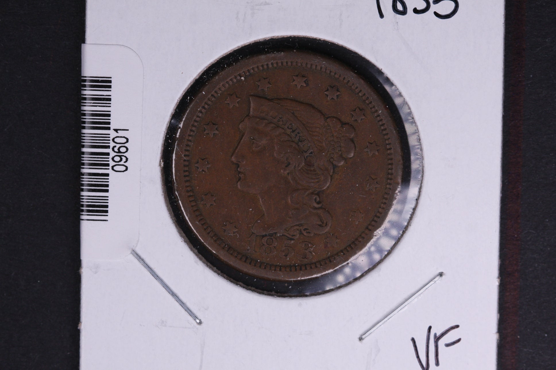 1853 Liberty Head Large Cent. Affordable Collectible Coin. Store # 09601