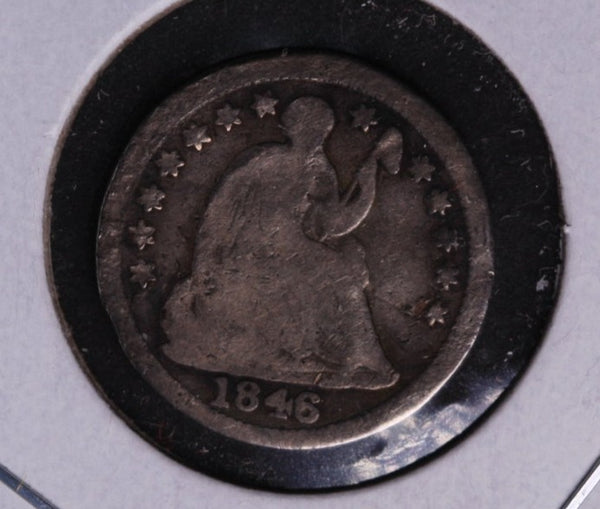 1846 Seated Liberty Half Dime, Very Scarce and Low Mintage. Store #01014