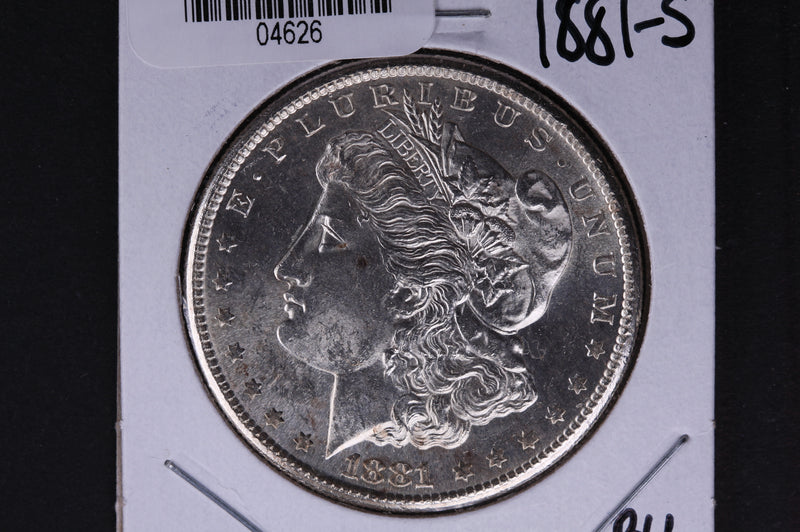 1881-S Morgan Silver Dollar, Brilliant Un-Circulated condition, Store