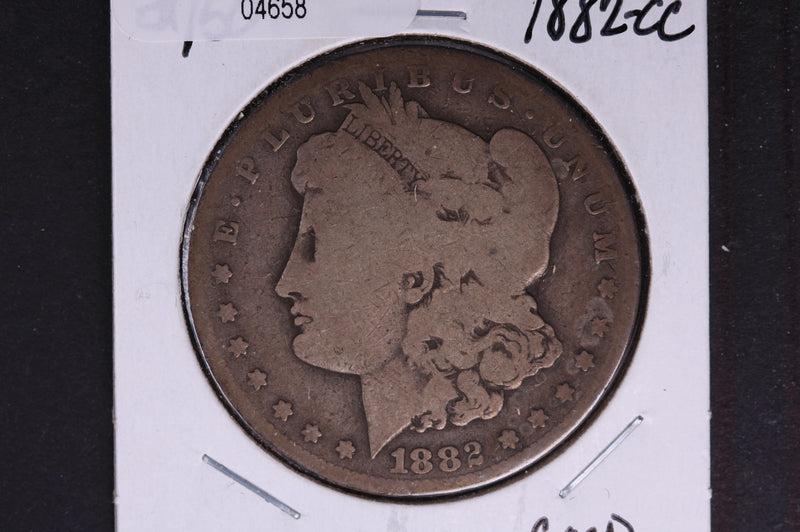1882-CC Morgan Silver Dollar, Good Circulated condition.  Coin Store