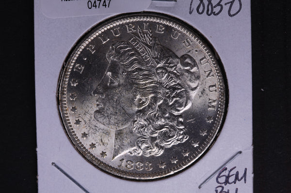 1883-O Morgan Silver Dollar, GEM Brilliant Un-Circulated condition.  Coin Store #04747