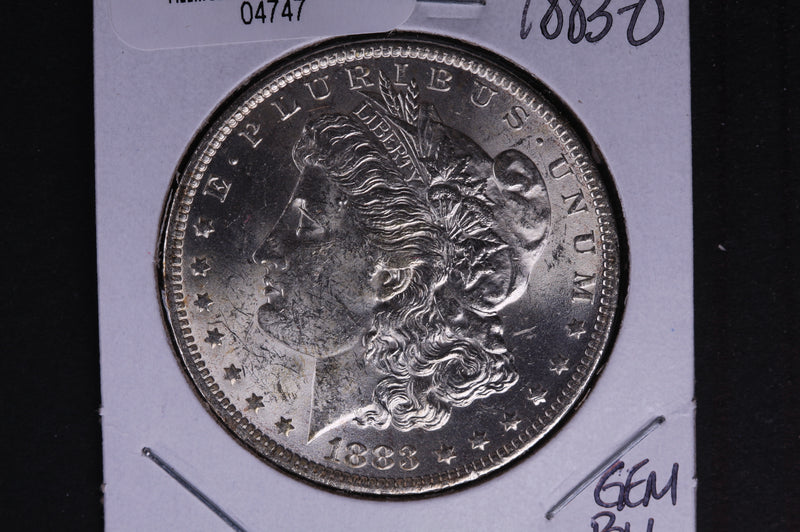 1883-O Morgan Silver Dollar, GEM Brilliant Un-Circulated condition.  Coin Store