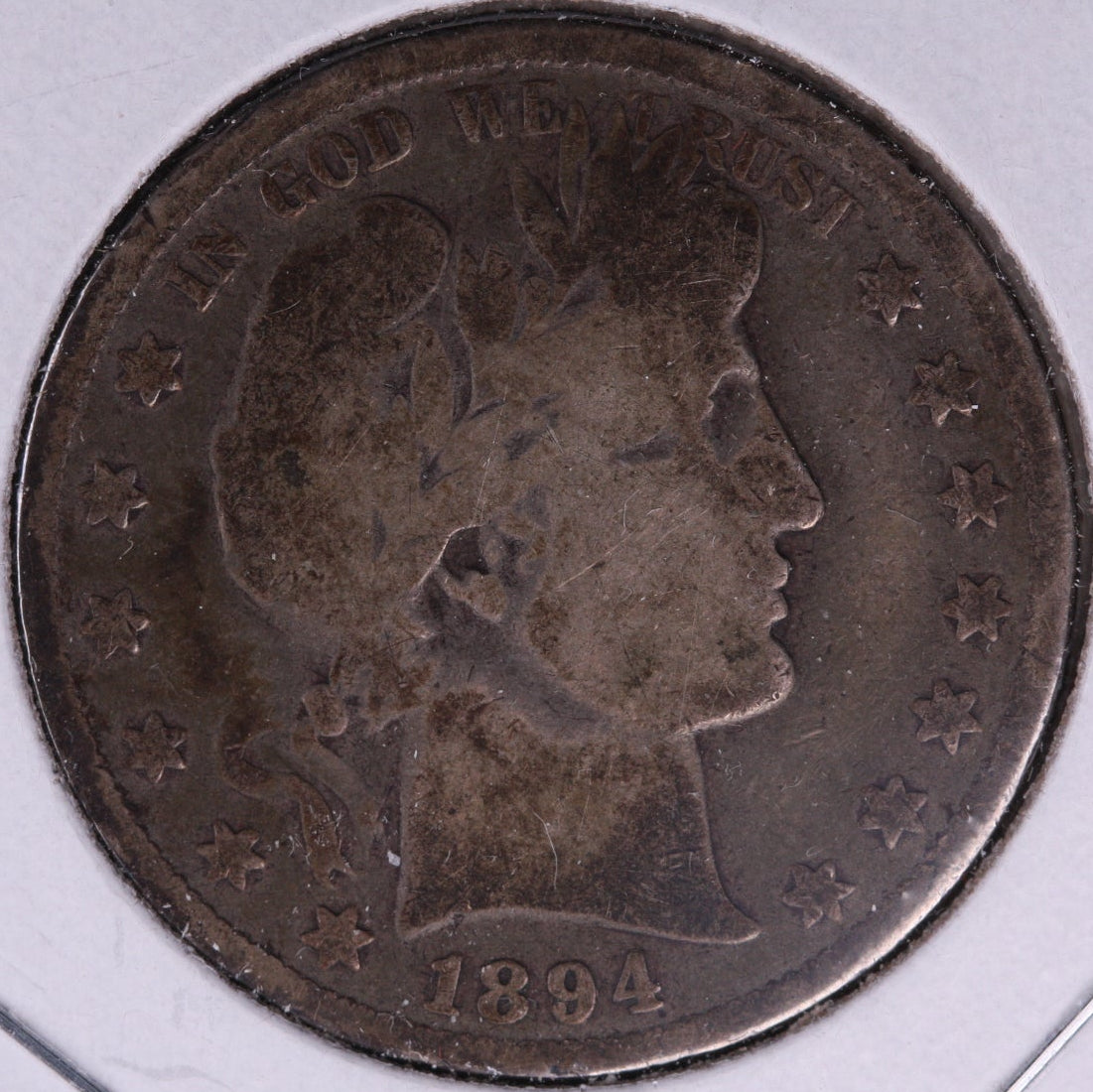 1894 Barber Half Dollar, Very Good Circulated Coin, Store #HR180