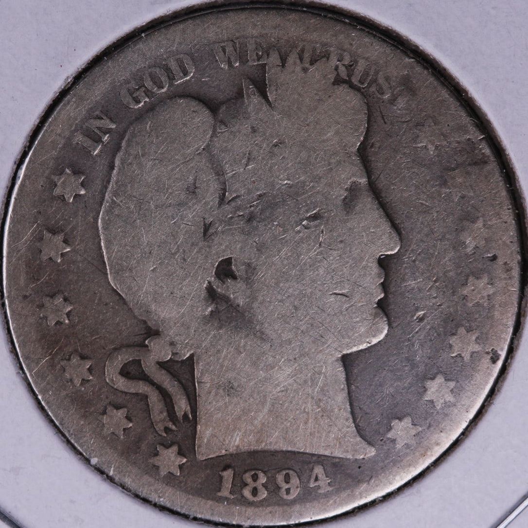 1894 Barber Half Dollar, About Good Circulated Coin, Store #HR181