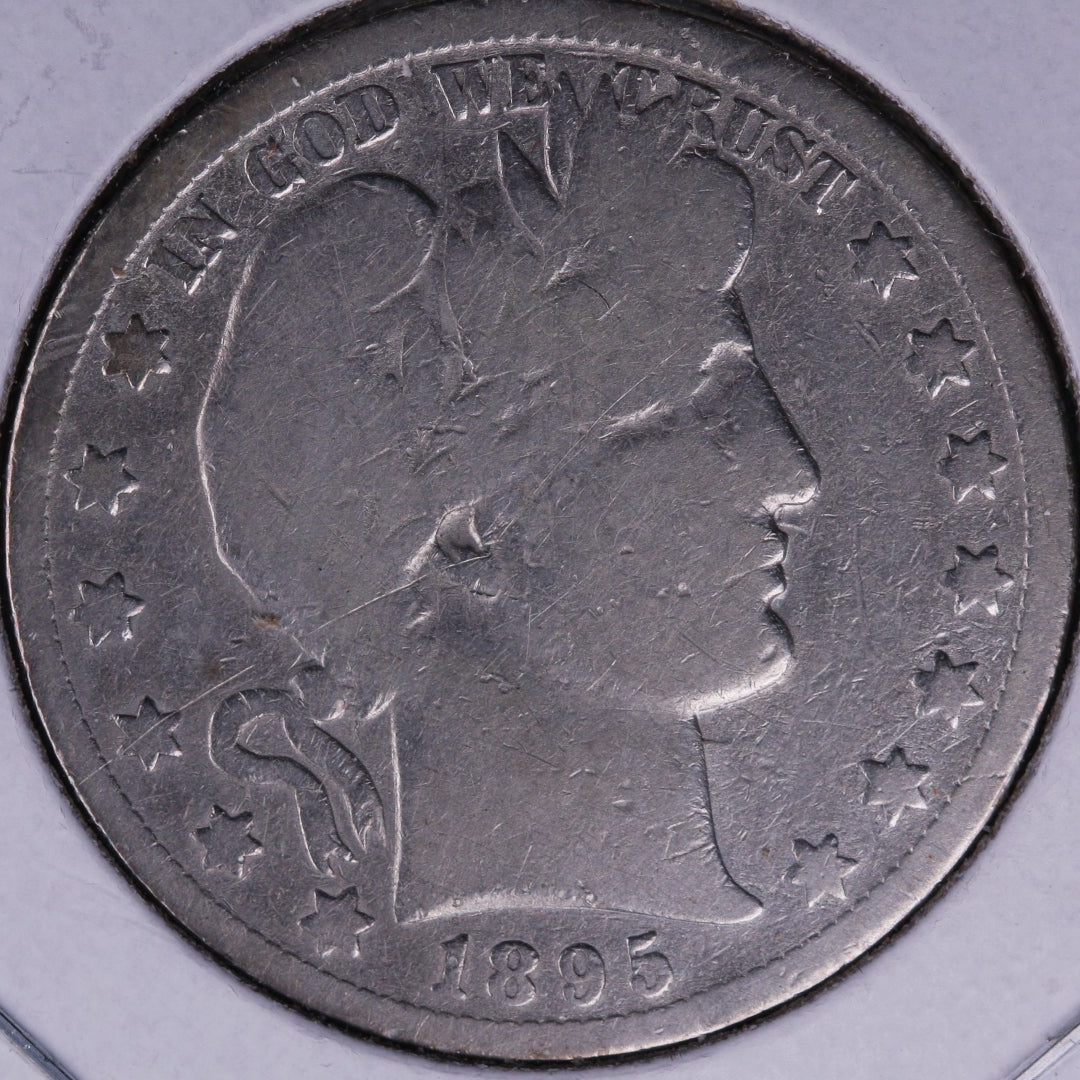 1895-O Barber Half Dollar, Good Circulated Coin, Details, Store #HR198