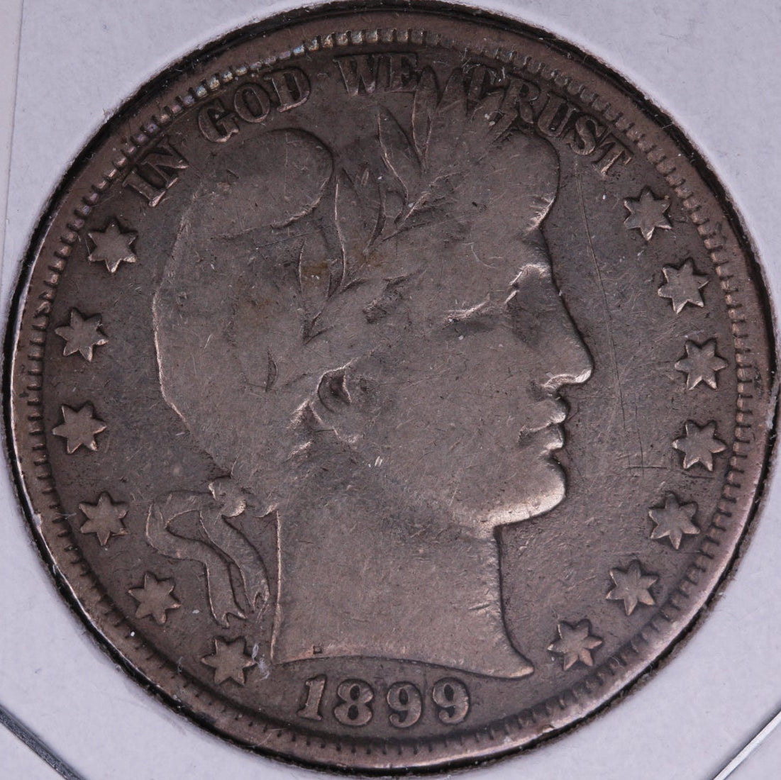 1899 Barber Half Dollar, Very Good Circulated Coin, Store #HR234