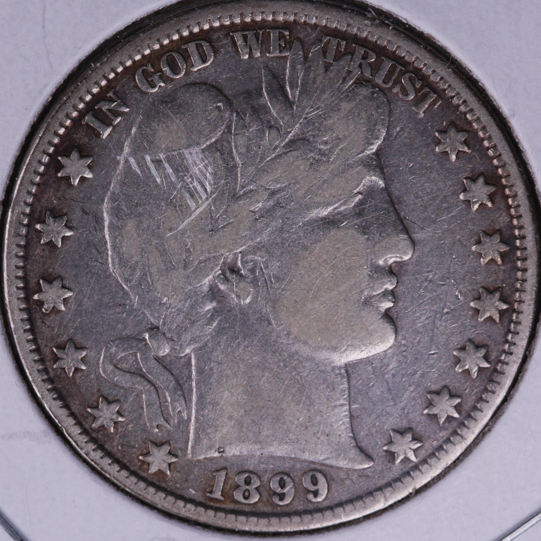 1899 Barber Half Dollar, Fine Circulated Coin, Store #HR226