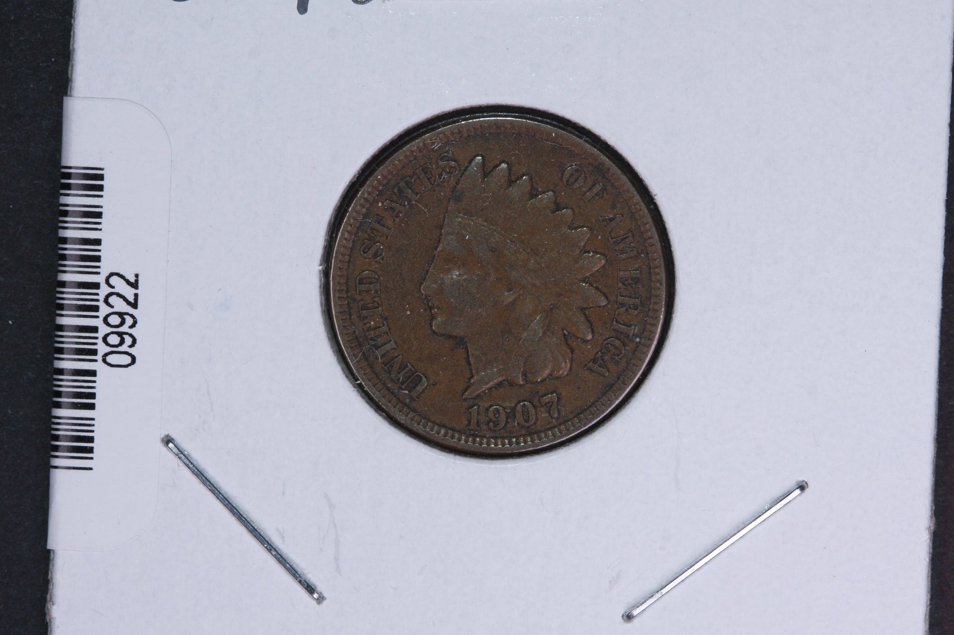 1907 Indian Head Small Cent. Affordable Collectible Coin. Store # 09922