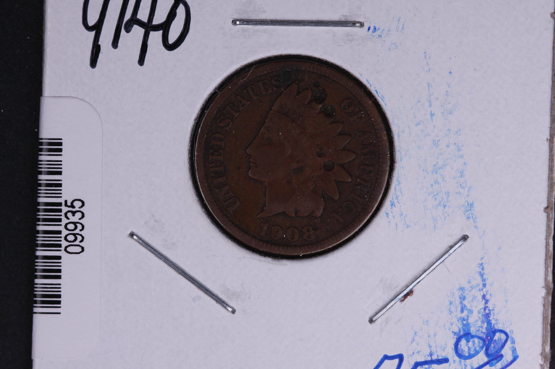 1908-S Indian Head Small Cent. Affordable Collectible Coin. Store # 09935