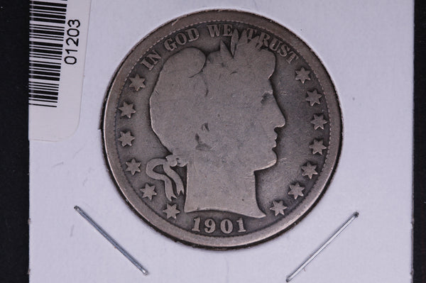 1901 Barber Half Dollar. Average Circulated Coin. View all photos. #01203