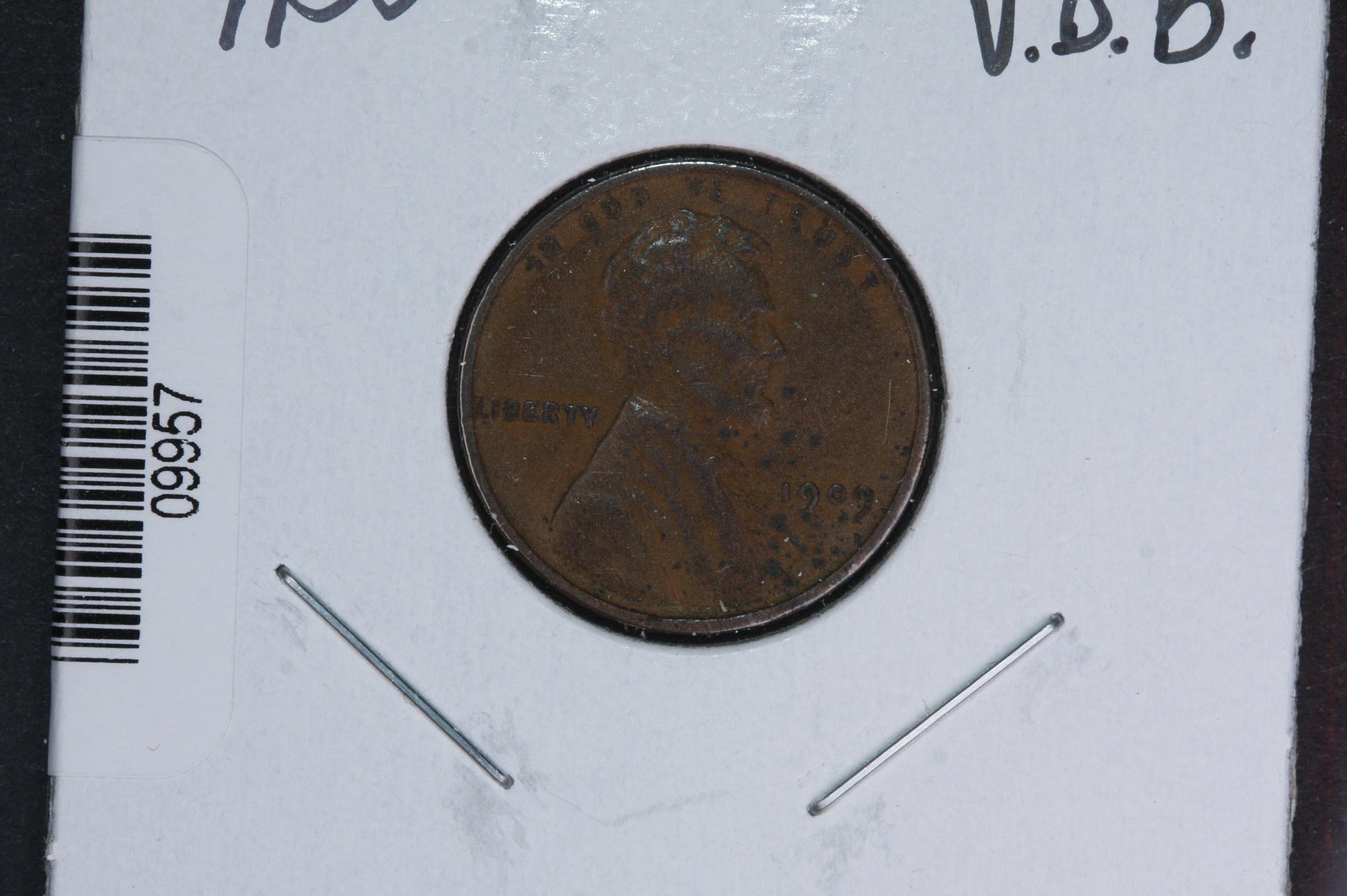 1909 Lincoln Wheat Small Cent, V.D.B. Affordable Collectible Coin. Store # 09957
