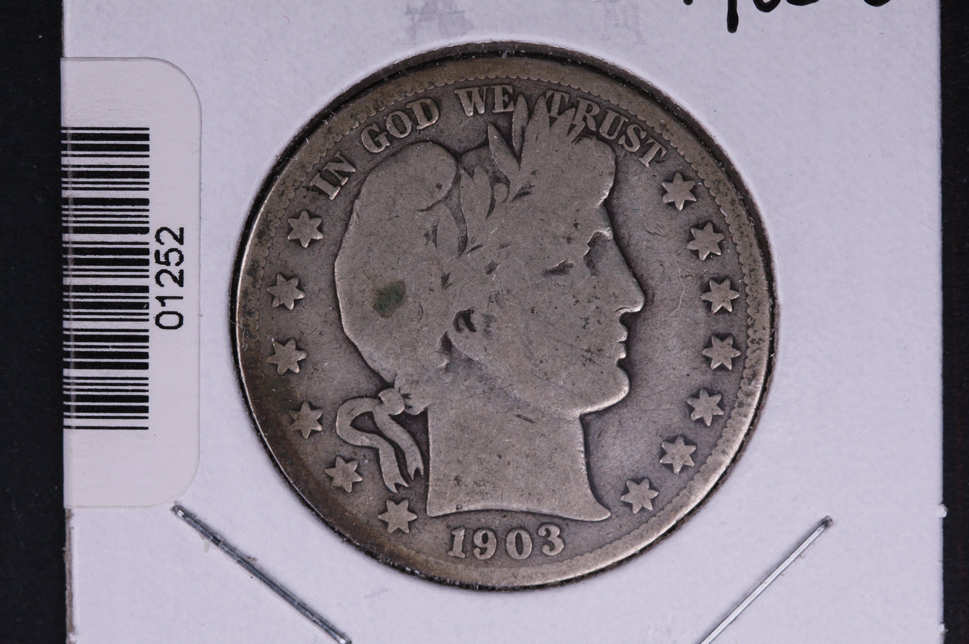 1903-S Barber Half Dollar, Very Good Circulated Coin, Store #HR287