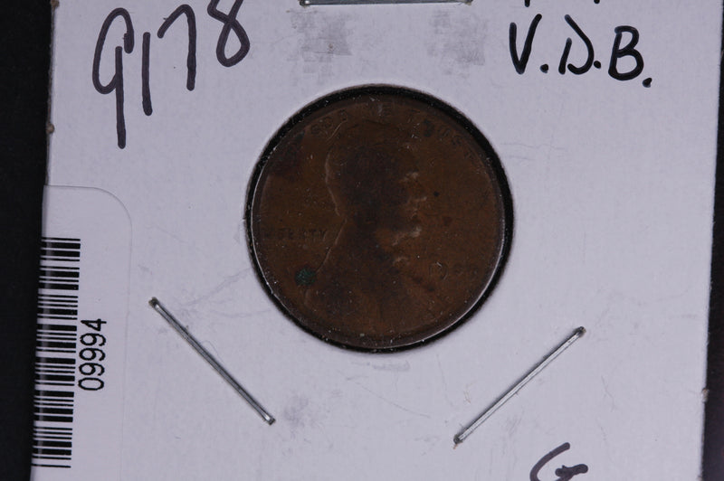 1909 Lincoln Wheat Small Cent, V.D.B.  Affordable Collectible Coin. Store