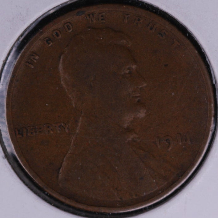 1911 Lincoln Wheat Cent, Very Good Circulated Coin, Store #10026