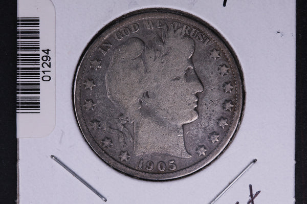 1905-S Barber Half Dollar. Average Circulated Coin. View all photos. #01294