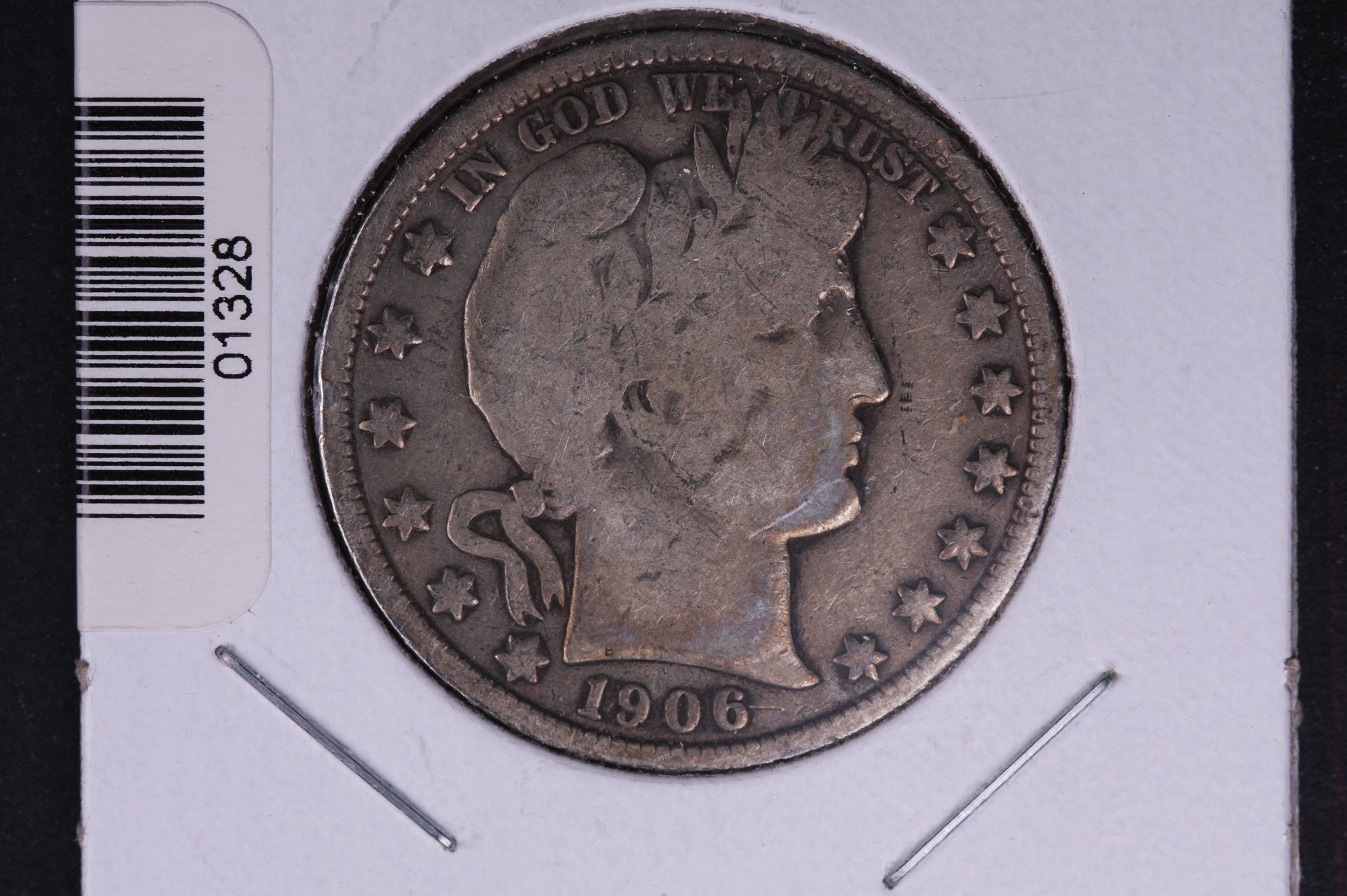 1906-O Barber Half Dollar, Very Good Circulated Coin, Store #HR352