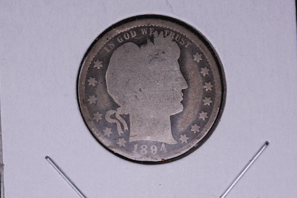 1894 Barber Quarter.  Average Circulated Coin.  Store # 05003