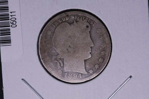 1894 Barber Quarter.  Average Circulated Coin.  Store # 05011