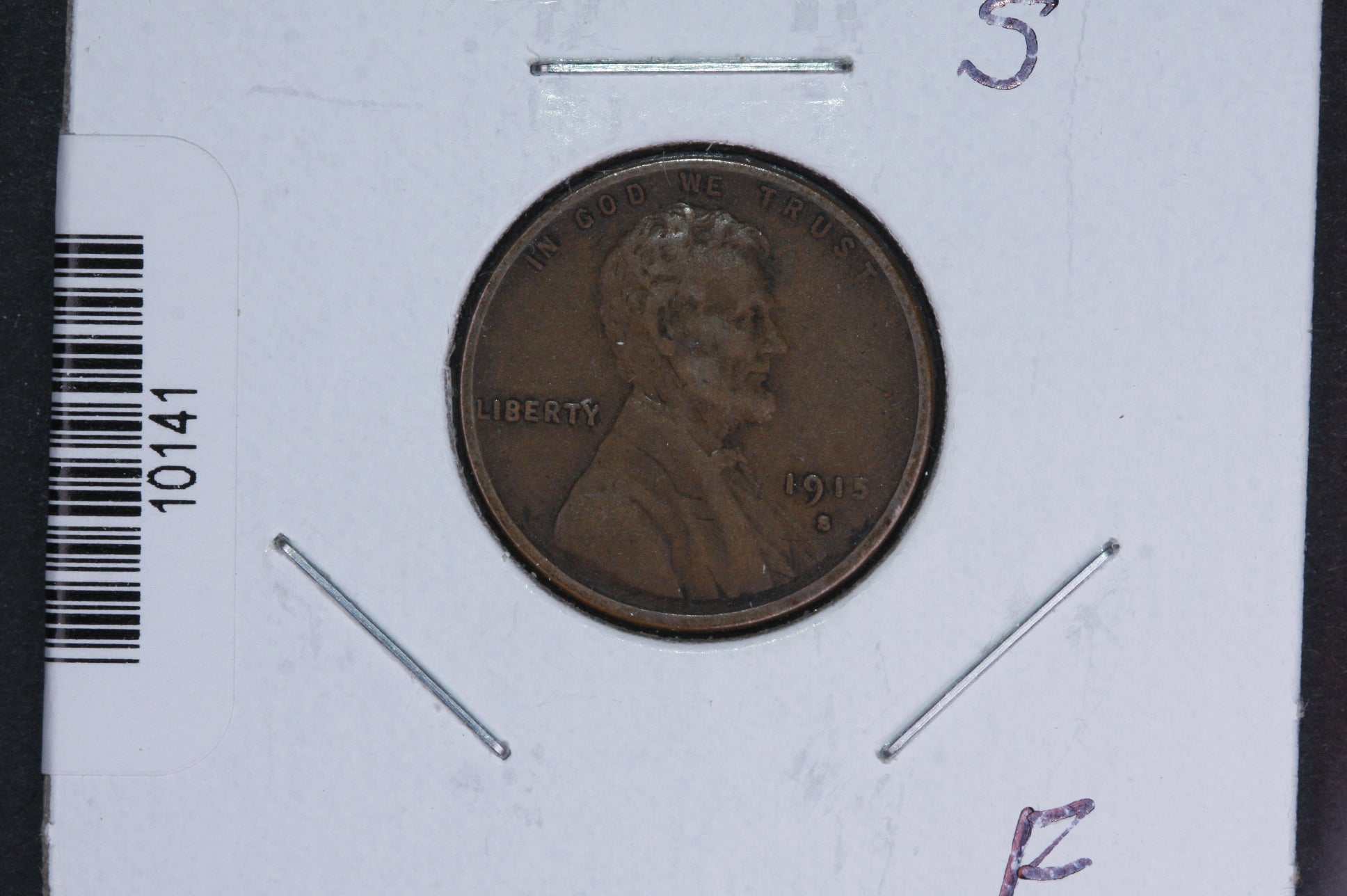 1915-S Lincoln Wheat Small Cent. Affordable Collectible Coin. Store # 10141