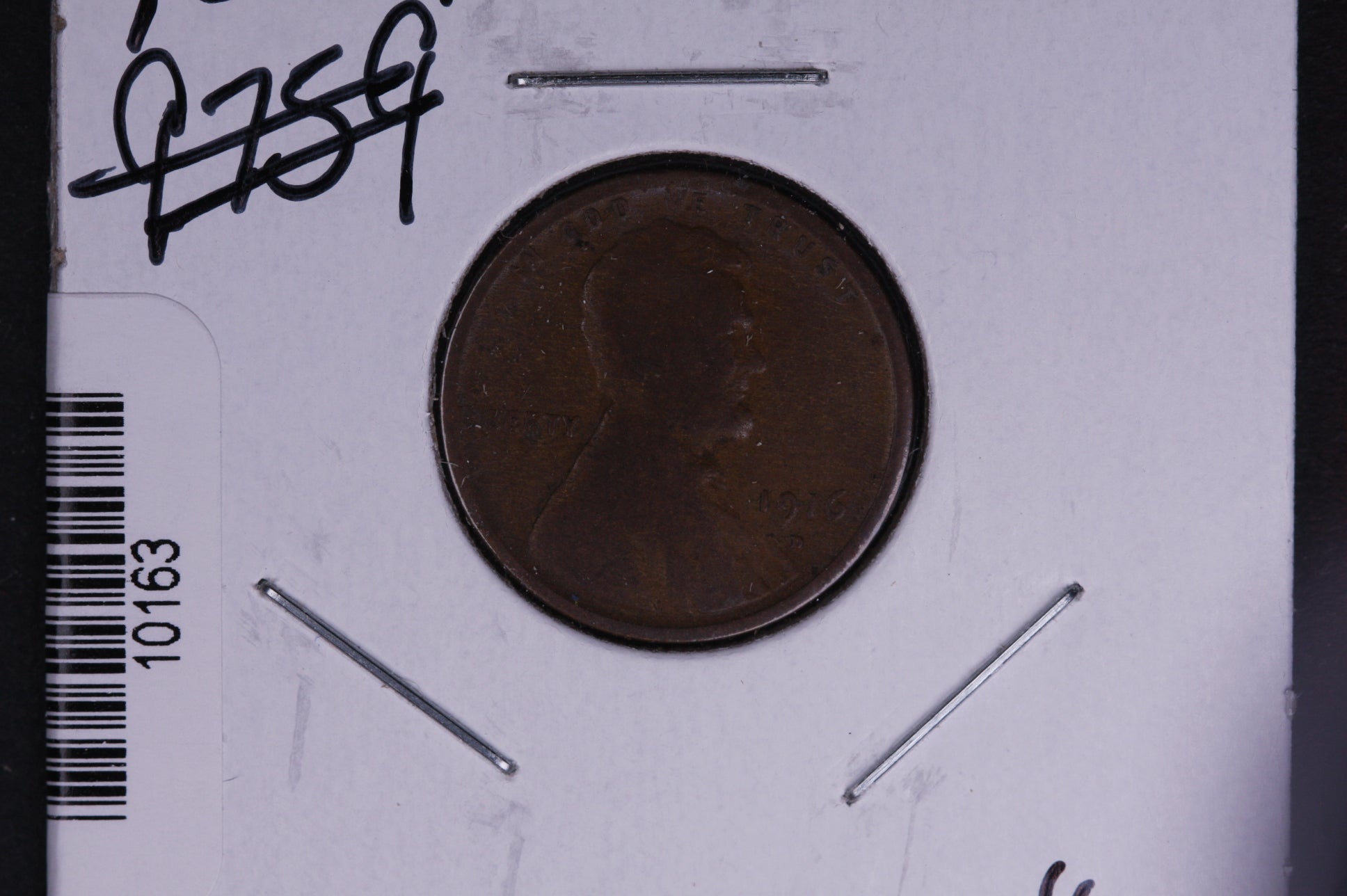 1916-D Lincoln Wheat Small Cent. Affordable Collectible Coin. Store # 10163