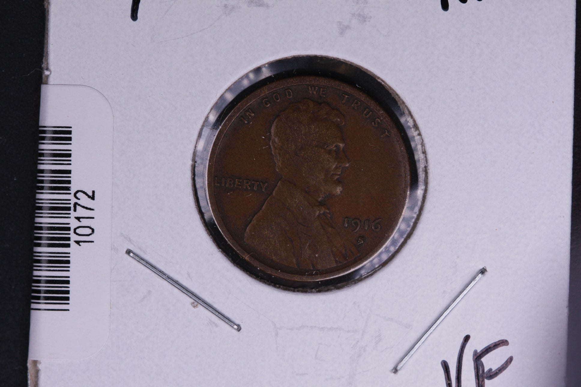 1916-S Lincoln Wheat Small Cent. Affordable Collectible Coin. Store # 10172