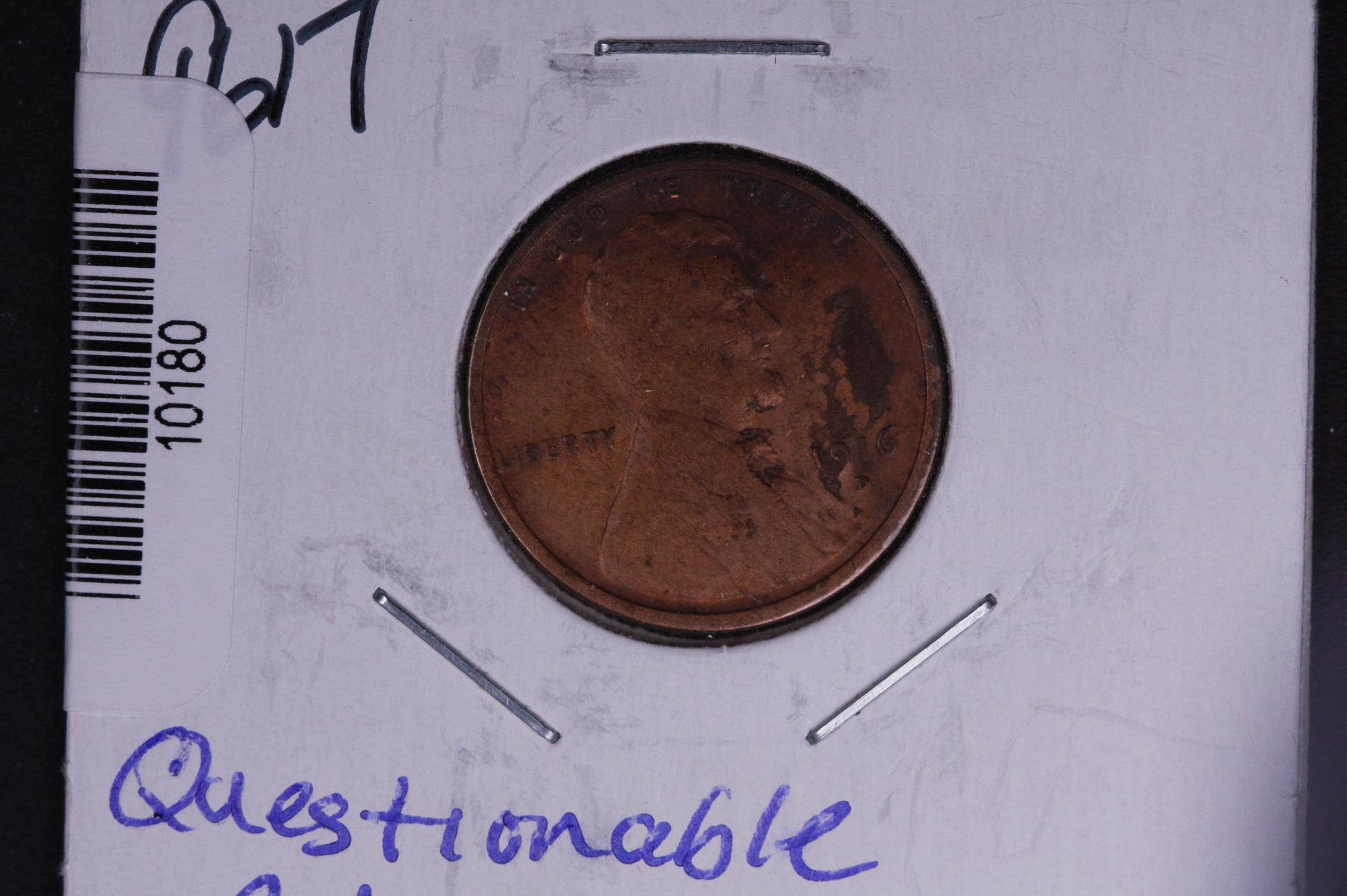 1916-S Lincoln Wheat Small Cent. Affordable Collectible Coin. Store # 10180