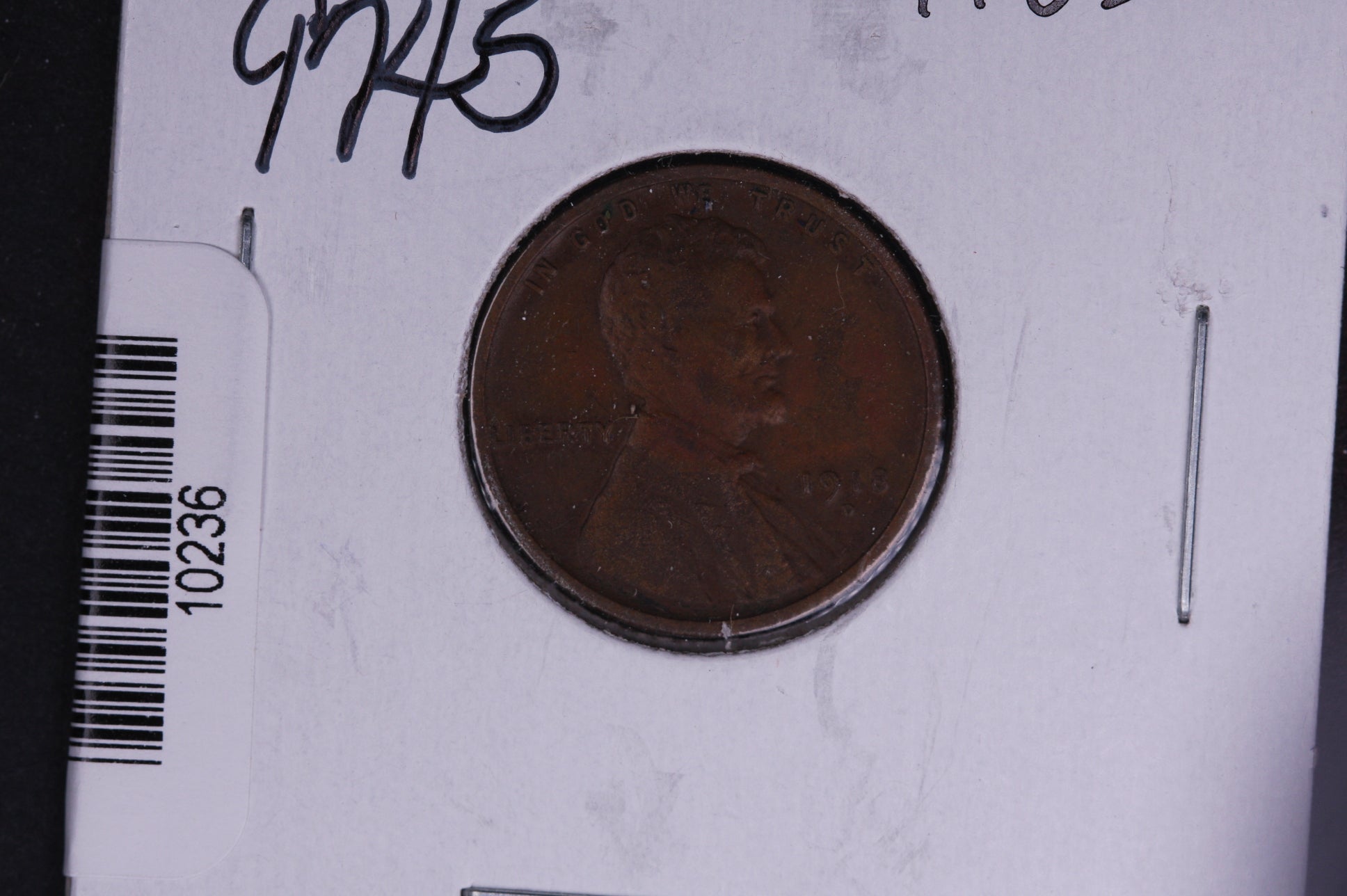 1918-D Lincoln Wheat Small Cent. Affordable Collectible Coin. Store # 10236