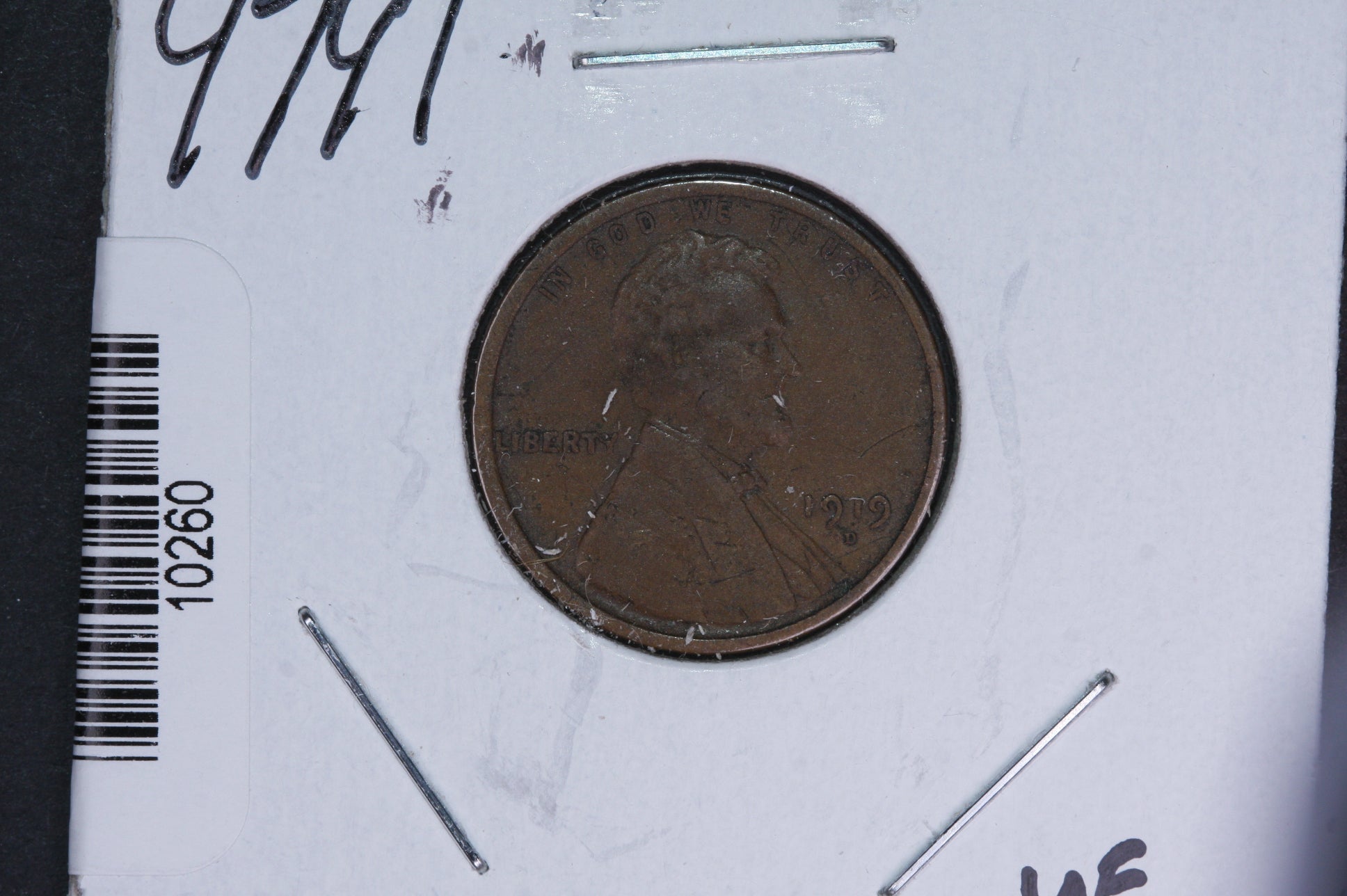 1919-D Lincoln Wheat Small Cent. Affordable Collectible Coin. Store # 10260