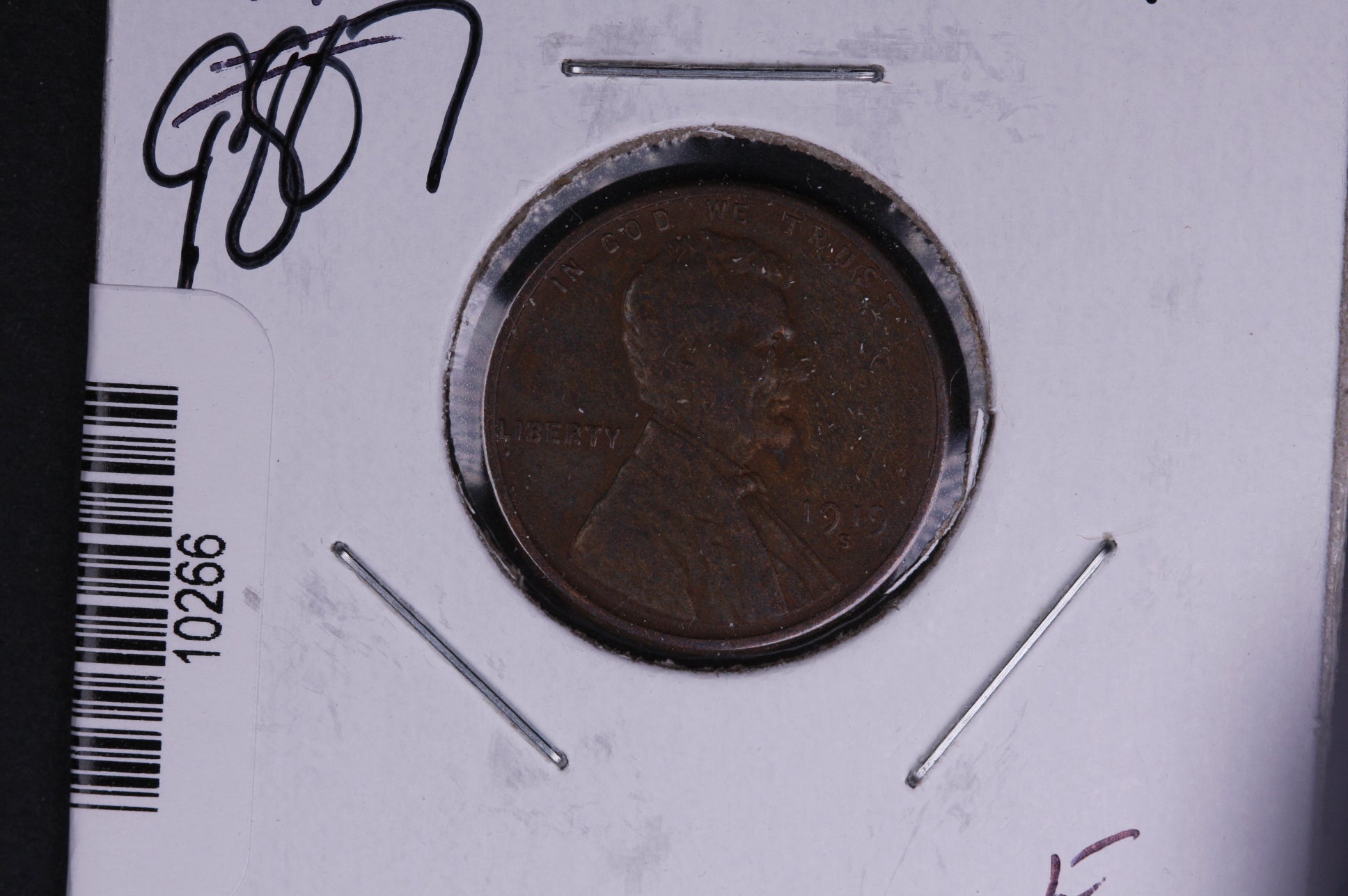 1919-S Lincoln Wheat Small Cent. Affordable Collectible Coin. Store # 10266