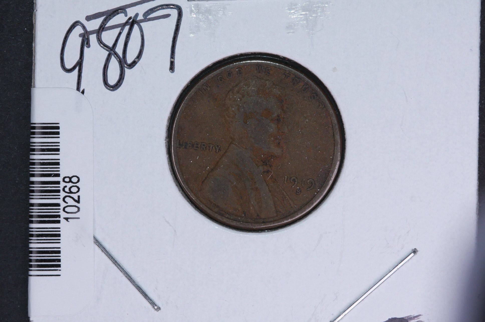 1919-S Lincoln Wheat Small Cent. Affordable Collectible Coin. Store # 10268