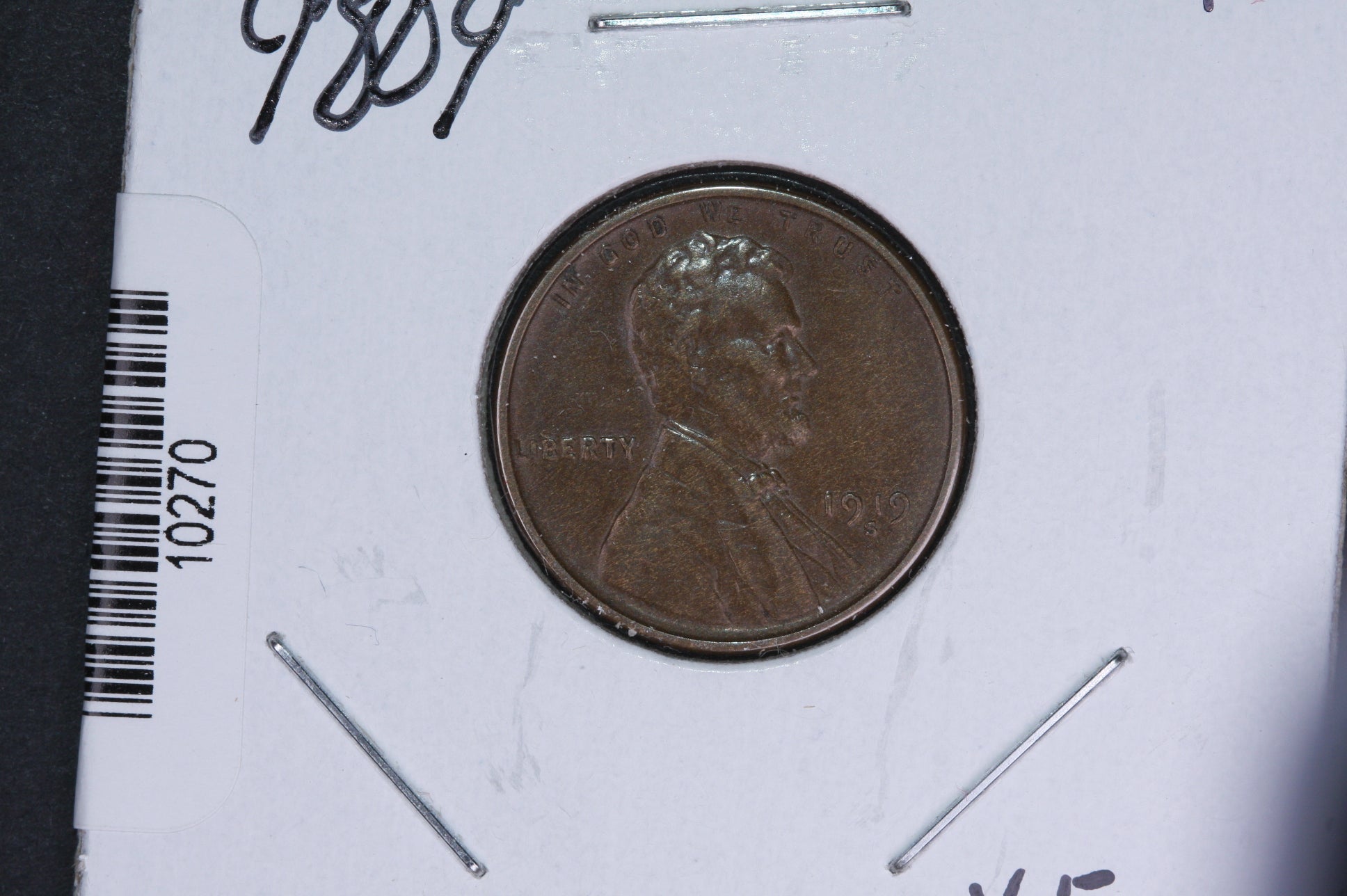 1919-S Lincoln Wheat Small Cent. Affordable Collectible Coin. Store # 10270