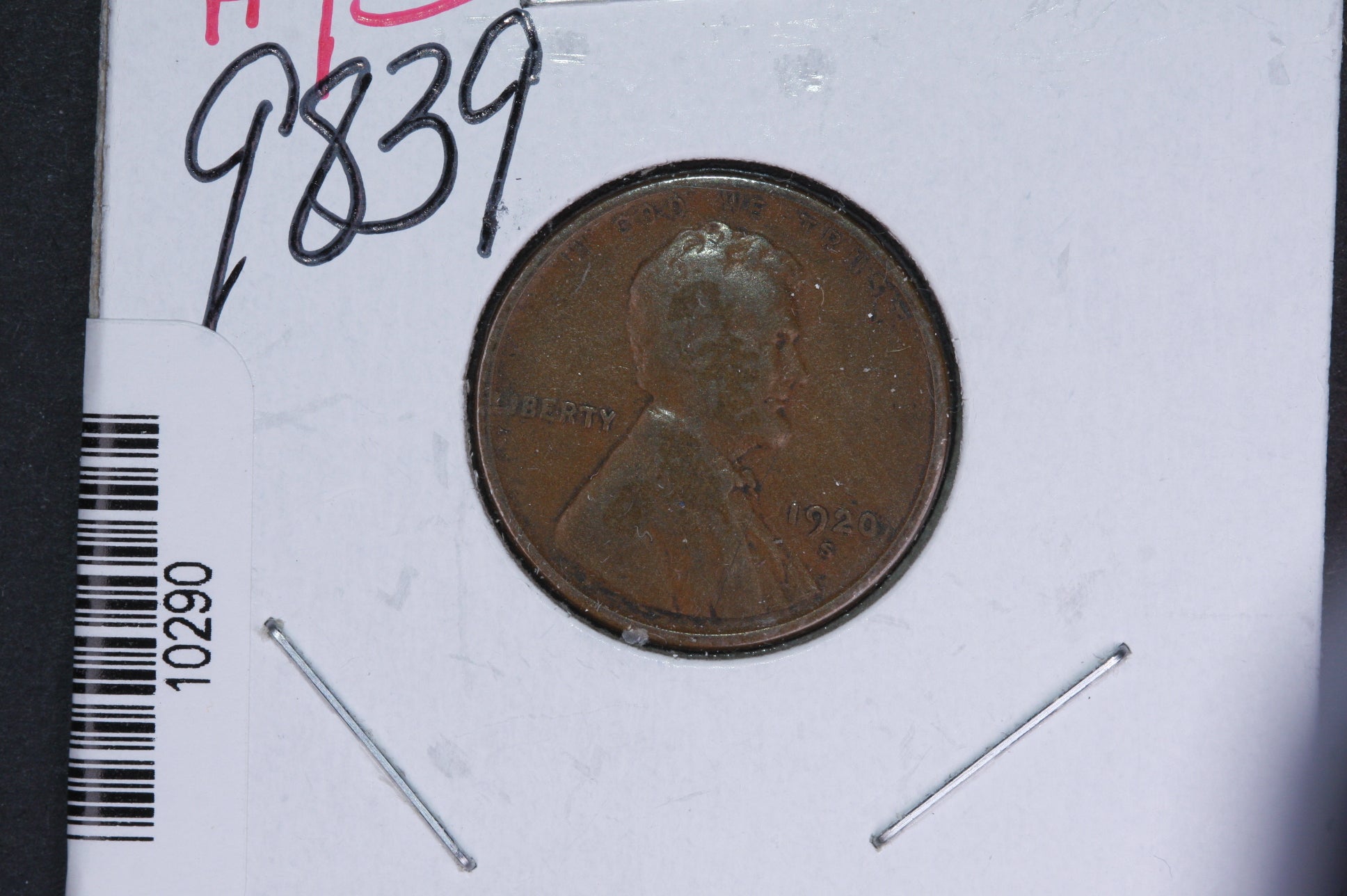 1920-S Lincoln Wheat Small Cent. Affordable Collectible Coin. Store # 10290