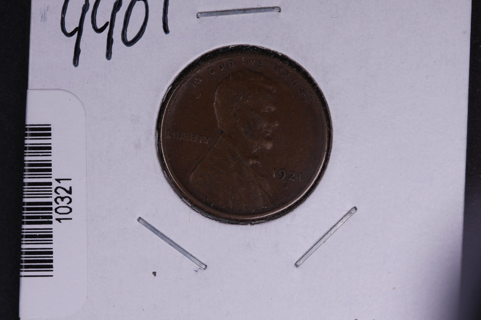 1921-S Lincoln Wheat Small Cent. Affordable Collectible Coin. Store # 10321