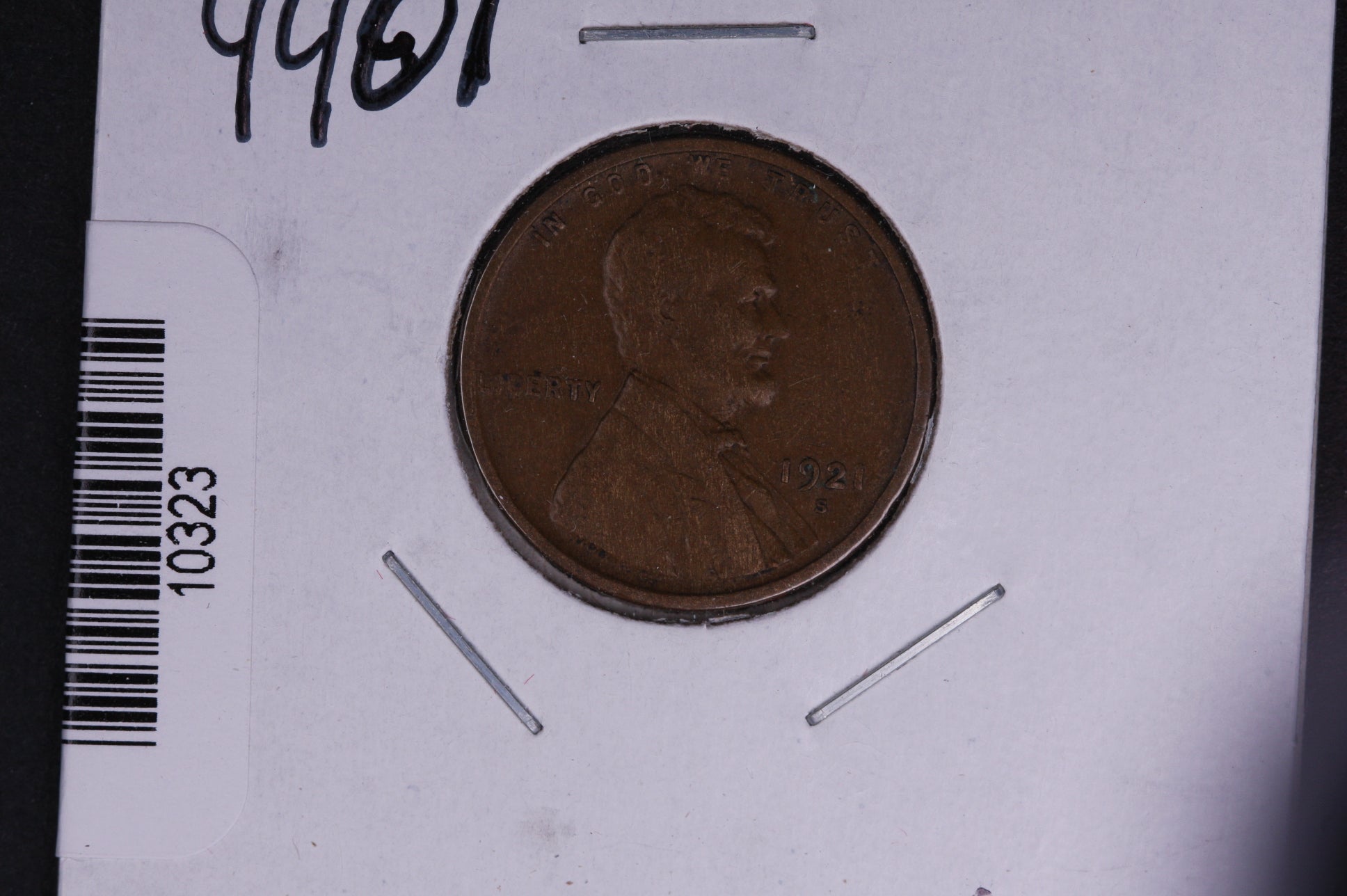 1921-S Lincoln Wheat Small Cent. Affordable Collectible Coin. Store # 10323