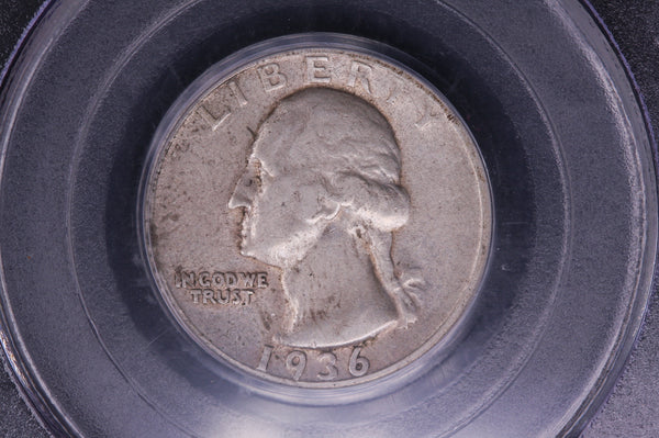 1936-D Washington Silver Quarter, Affordable Grade, PCGS XF-40, #05502