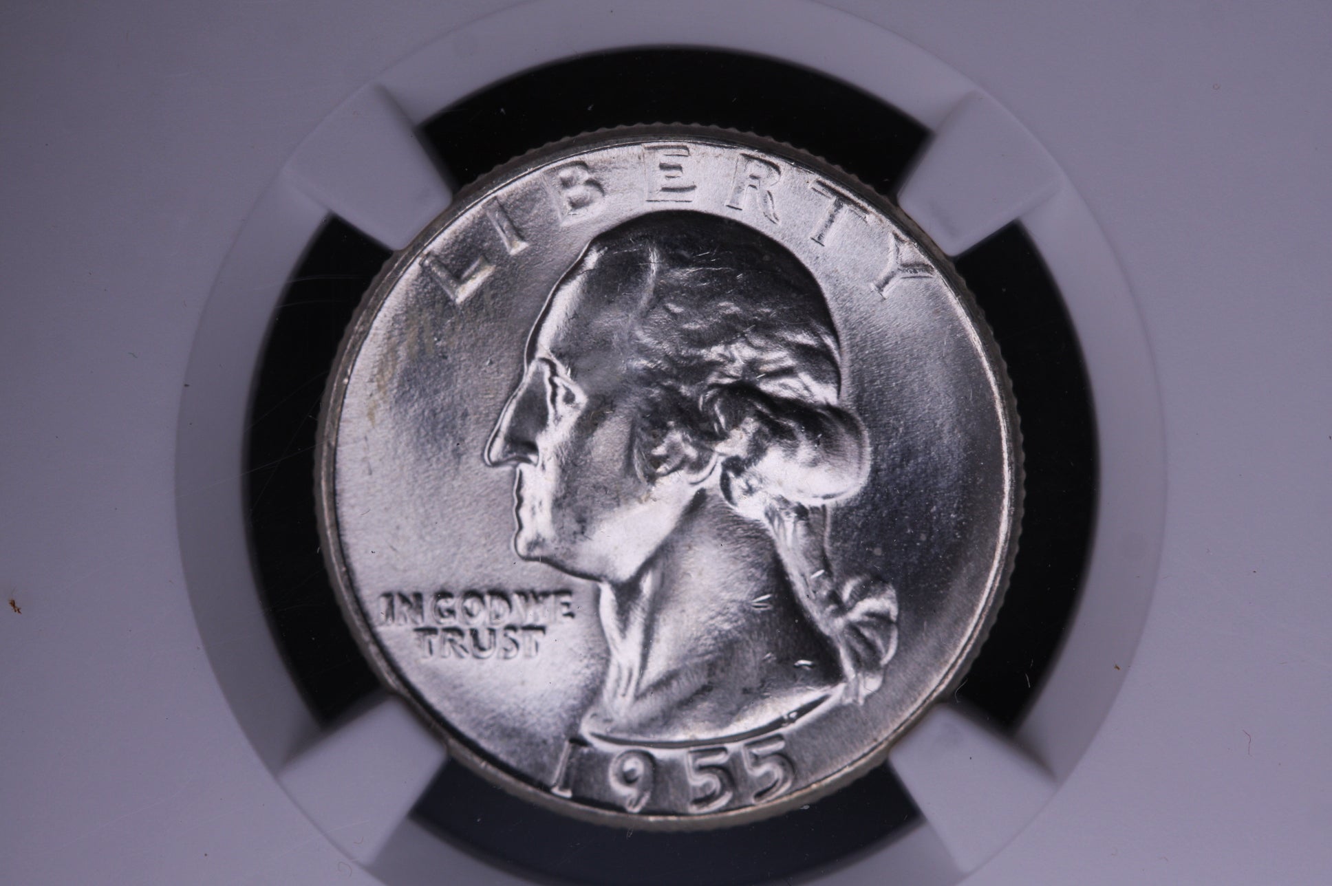 1955 Washington Silver Quarter, Shinning 'Blast White', Store #05507